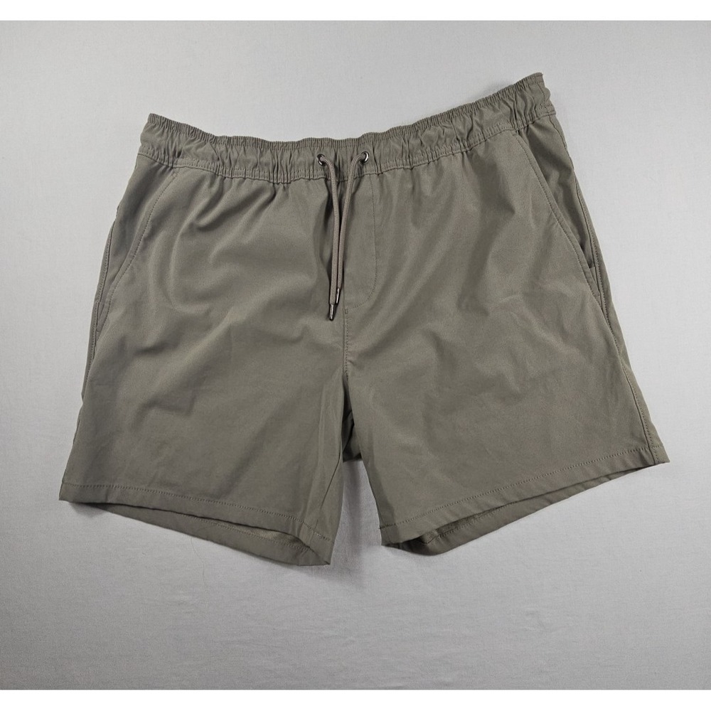 Member's Mark Men's Tech Shorts Grey Bisque Elastic Waist Drawstring Size XL